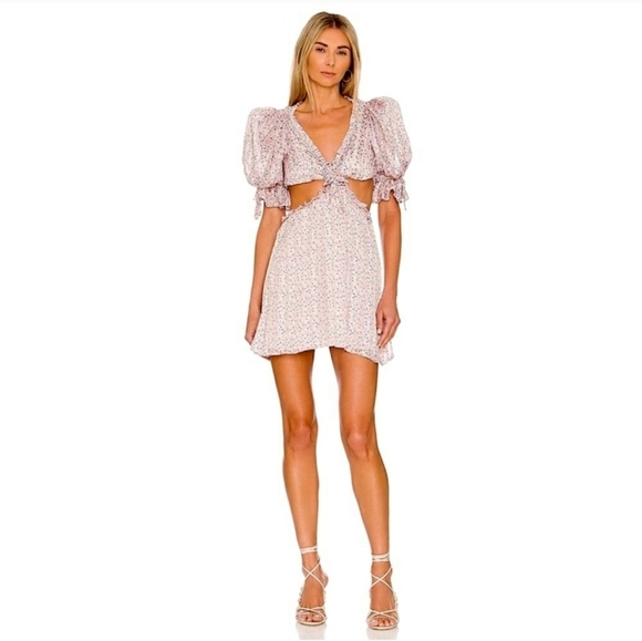 For Love And Lemons Phoebe Floral Mini Dress Small NWT - Picture 1 of 8
